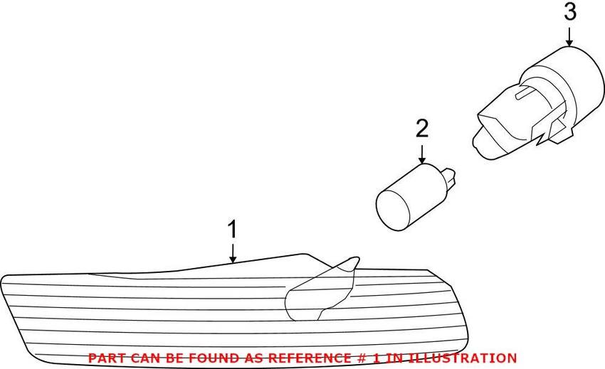 VW Side Marker Light - Rear Passenger Side 1C0945072K